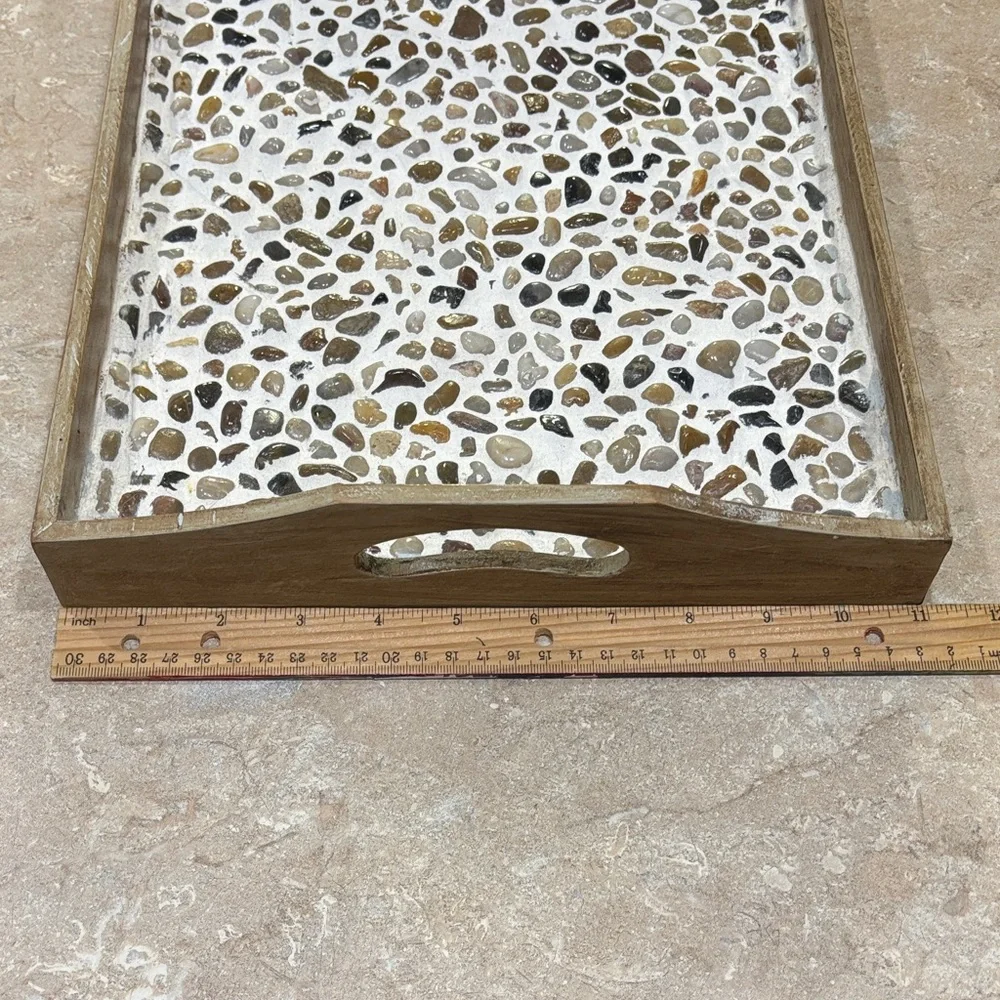 Natural Stone and Wood Tray - Homemade by me